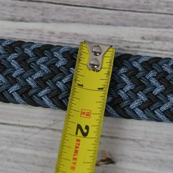 FAHERTY Men's 32 Waist Woven Belt Cerulean Mix Made in USA $148 NEW - Picture 8 of 11